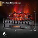 26 Inch WiFi Infrared Quartz Electric Fireplace Insert Logs Heater with Realistic Lemonwood Logs-Black