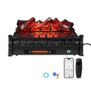 26 Inch WiFi Infrared Quartz Electric Fireplace Insert Logs Heater with Realistic Lemonwood Logs-Black