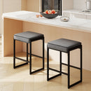 26 inch Bar Stools Set of 2 Counter Height Barstools with Faux Leather Upholstered Seat