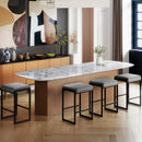 26 inch Bar Stools Set of 2 Counter Height Barstools with Faux Leather Upholstered Seat