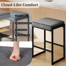 26 inch Bar Stools Set of 2 Counter Height Barstools with Faux Leather Upholstered Seat