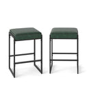 26 inch Bar Stools Set of 2 Counter Height Barstools with Faux Leather Upholstered Seat