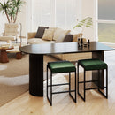 26 inch Bar Stools Set of 2 Counter Height Barstools with Faux Leather Upholstered Seat