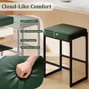26 inch Bar Stools Set of 2 Counter Height Barstools with Faux Leather Upholstered Seat
