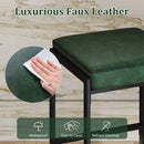 26 inch Bar Stools Set of 2 Counter Height Barstools with Faux Leather Upholstered Seat