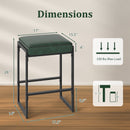 26 inch Bar Stools Set of 2 Counter Height Barstools with Faux Leather Upholstered Seat