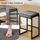 26 inch Bar Stools Set of 4 Counter Height Barstools with Faux Leather Upholstered Seat