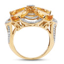 14K Yellow Gold Plated 8.80 Carat Genuine Citrine .925 Sterling Silver Ring