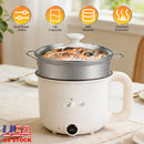 Electric Hot Pot with Steamer 1.8L Dual Power Ceramic Cooker