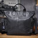 Mens Large-Capacity Shoulder And Crossbody Bag Made From Full-Grain Leather
