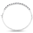 3.08 Carat Genuine Blue Sapphire .925 Sterling Silver Bangle