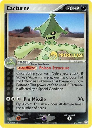 Cacturne (Prerelease) 027/108 - Miscellaneous Cards & Products