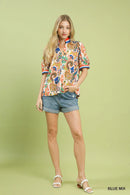 Umgee Jacquard Abstract Print Top