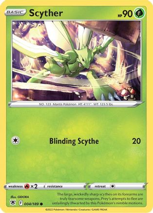 Scyther () 004/189 - SWSH10 Astral Radiance Reverse Holofoil
