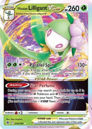 Hisuian Lilligant VSTAR 018/189 - SWSH10 Astral Radiance Holofoil