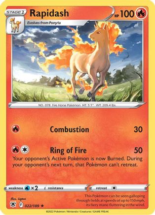 Rapidash 022/189 - SWSH10 Astral Radiance Reverse Holofoil