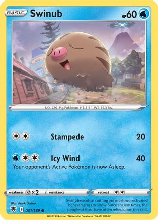Swinub 031/189 - SWSH10 Astral Radiance Reverse Holofoil