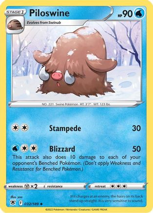 Piloswine 032/189 - SWSH10 Astral Radiance