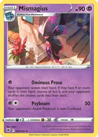 Mismagius 059/189 - SWSH10 Astral Radiance Reverse Holofoil