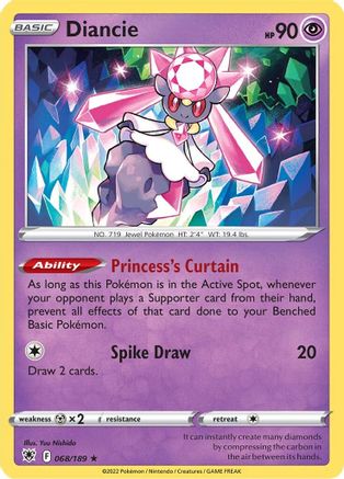 Diancie 068/189 - SWSH10 Astral Radiance Reverse Holofoil