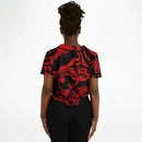 Red and Black Slime Oil Spill Cropped Baseball Jersey