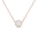 .925 Sterling Silver 1/2 Cttw Diamond Bezel 18" Pendant Necklace (I-J Color, I2-I3 Clarity)