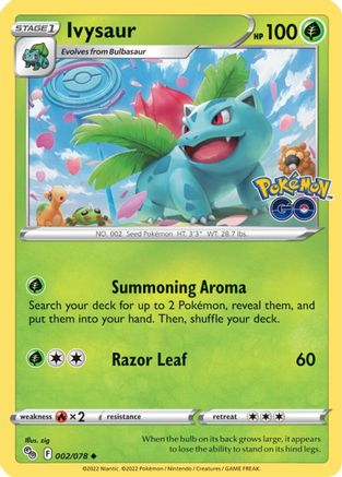 Ivysaur 002/078 - Pokemon GO Reverse Holofoil