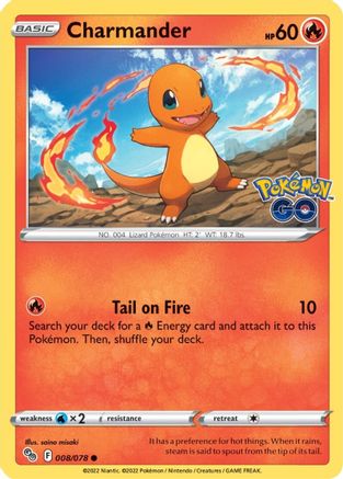 Charmander 008/078 - Pokemon GO Reverse Holofoil