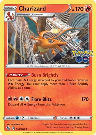 Charizard 010/078 - Pokemon GO Reverse Holofoil