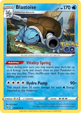 Blastoise 017/078 - Pokemon GO Reverse Holofoil