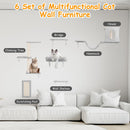 6-Piece Cat Wall Shelves Set – Shelves, Houses & Scratching Post