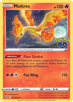 Moltres 012/078 - Pokemon GO Reverse Holofoil