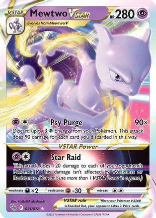 Mewtwo VSTAR 031/078 - Pokemon GO Holofoil