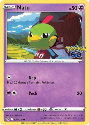 Natu 032/078 - Pokemon GO Reverse Holofoil