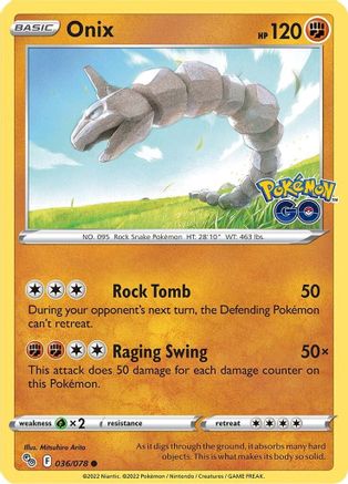 Onix 036/078 - Pokemon GO Reverse Holofoil