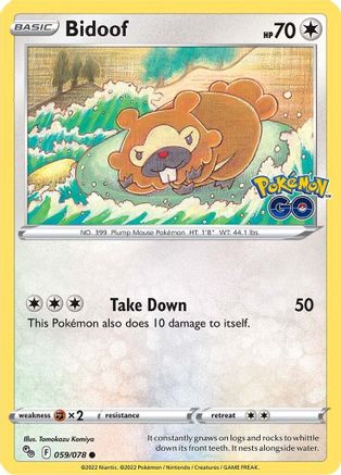 Bidoof 059/078 - Pokemon GO Reverse Holofoil