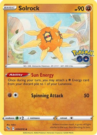 Solrock 039/078 - Pokemon GO Reverse Holofoil