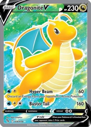 Dragonite V (Full Art) 076/078 - Pokemon GO Holofoil