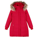 Detachable Hooded Mid-Length Padded Coat With A Big Fur Collar