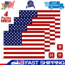4 Pcs 3 x 5 Ft American US Flags Vivid Color and UV Fade Resistant Canvas Header Double Stitched with Brass Grommets for Indoor Outdoor