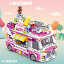Cake Car Building Block toys Minifigures Food Trucks Fun for All over 500 Pieces