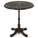 27Inch Round Cast Aluminum Patio Bistro Table with Hollow Top-Copper