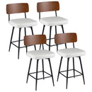 27 Inch Padded Counter Barstools Set of 4 with Metal Legs