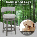 27/31 Inch Swivel Bar Stool with Upholstered Back Seat and Footrest