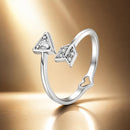 925 Sterling Silver White Gold Plated Pavé CZ Rings for Women