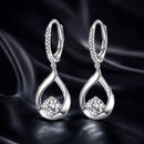 925 Sterling Silver Moissanite 0.5ct Earrings with Pavé Setting, Size 30*11mm for Women