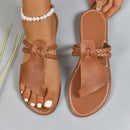 Women's Solid Color Woven Simple Daily Beach Slippers