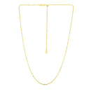 14k Yellow Gold Adjustable Sparkle Chain 1.5mm