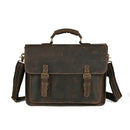 Top Layer Leather One-shoulder Crossbody Laptop Bag