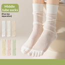 Five-toe Socks For Women Summer Thin Mid-calf Socks Sweat-absorbing And Deodorant